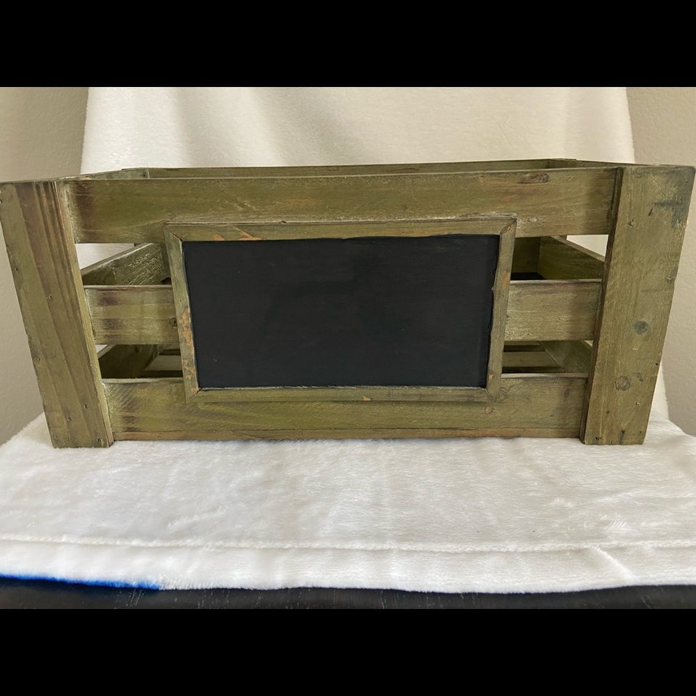 Rustic Wooden Crate With Chalkboard - Picture 2 of 3
